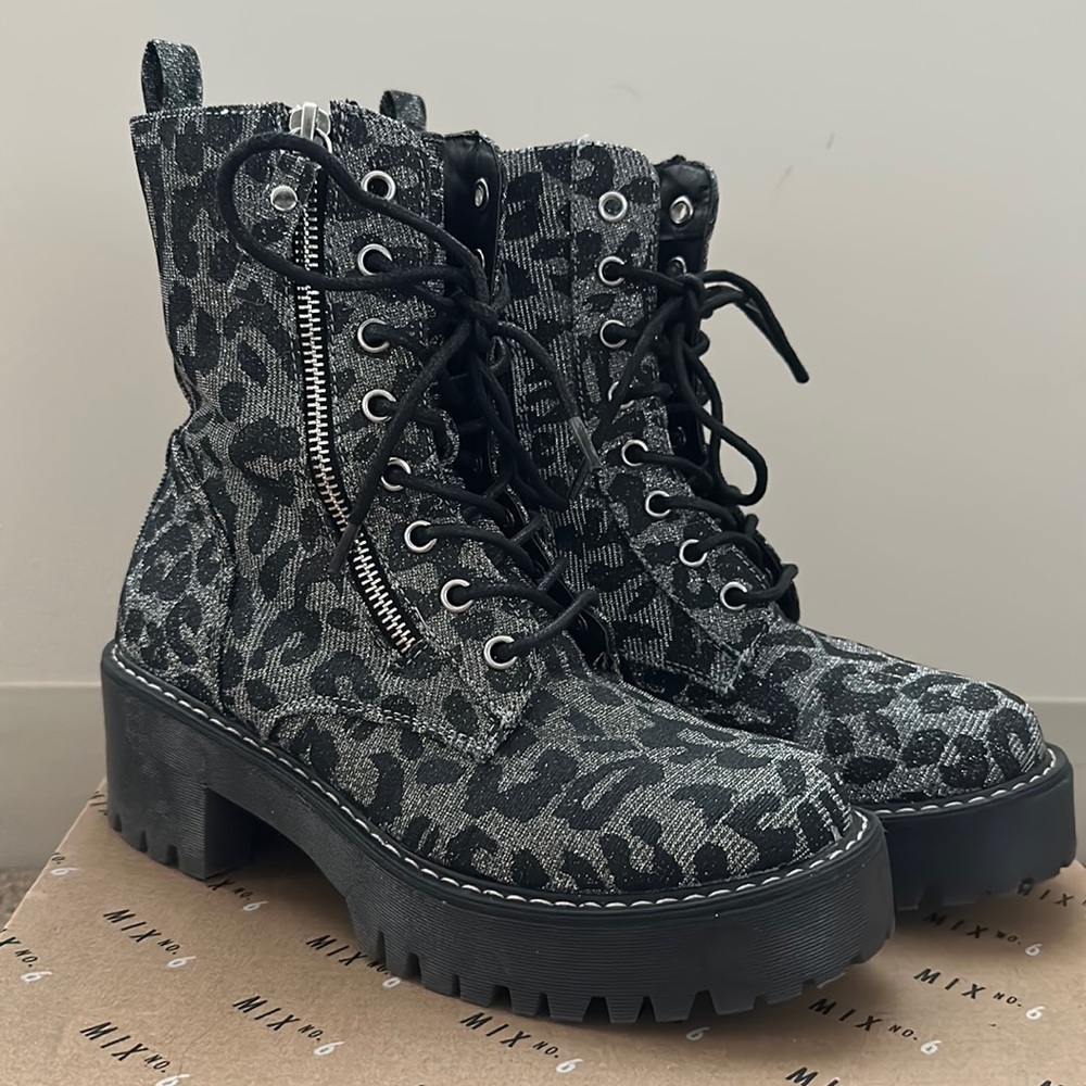 Mix No 6 Rocklyn Black Multi Shimmer Leopard